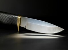 silver and black kitchen knife