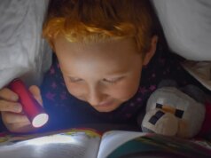 reading, bed, flashlight